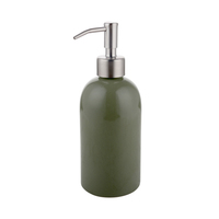 Distributeur de savon liquide en céramique moderne Longan, blanc et bleu, avec pompe, pour salle de bain