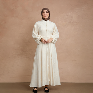 Abaya Musulmana Ligera y Elegante con Falda y Broche, Color Bonito, Ecológica y de Alta Calidad para Mujer, 2024 - Product Image 1