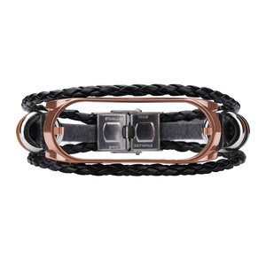 Correa de Repuesto Clásica Retro Dorada y Blanca para <span class=keywords><strong>Mi</strong></span> <span class=keywords><strong>Band</strong></span> 5/6, Brazalete de Cuero con Cuentas y Cierre de Mariposa - Product Image 4