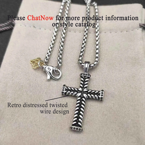 Hot bán DY thiết kế lấy cảm hứng từ XoắN Chéo Mặt Dây chuyền vòng cổ trang sức thời trang cổ điển <span class=keywords><strong>David</strong></span> cho nam giới phụ nữ trang sức - Product Image 6