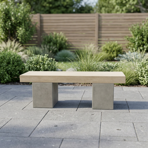 Banc d'extérieur moderne en béton de 160 cm, imperméable, long, pour patio, jardin, parc, mobilier de jardin - Product Image 6