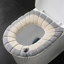Toilet Seat Cover Fleece Lined Thickened Handle Plush Warm Universal Washable Autumn Winter Home Use - Product Image 3