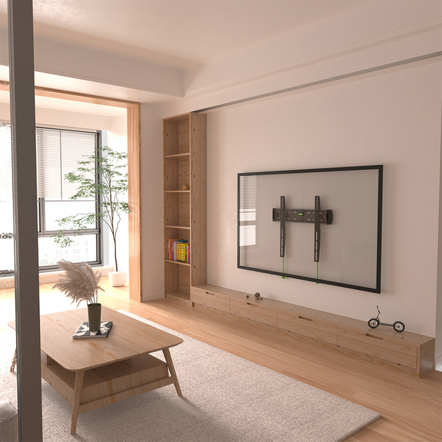 For Max VESA 400x400mm Steel TV Mount Black 26''-55'' Minimalist for Wood Stud Brick & Concrete Walls