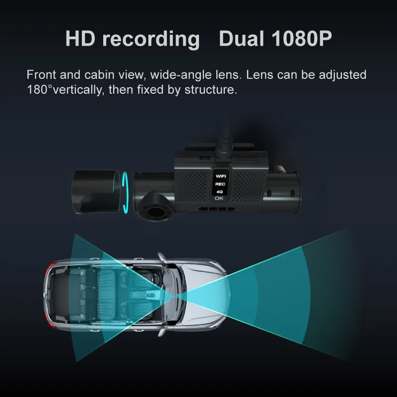 Kích thước nhỏ 2CH 1080P 4G wifi gps xe máy ảnh giám sát taxi giải pháp Dashcam Hạm Đội Quản Lý di động DVR kính chắn gió Dashcam