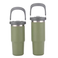 Termo de Acero Inoxidable Multicolor en Oferta, Taza de Viaje Portátil con Asa para Viajeros y Actividades al Aire Libre