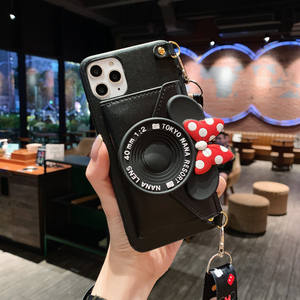 Dessin animé caméra téléphone sac Silicone bandoulière Sling <span class=keywords><strong>Mickey</strong></span> <span class=keywords><strong>portefeuille</strong></span> étui de téléphone pour Iphone 15 14 Plus 13 Pro Max 12 11 Xr couverture arrière - Product Image 1