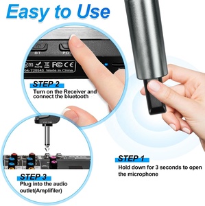 Microphone de conférence dynamique sans fil avec fonction écho et récepteur pour système de karaoké professionnel - Product Image 6