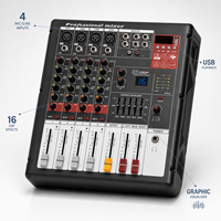 Console de mixage audio professionnelle en métal 4 canaux AOFO MX-403 avec 16 effets DSP et interface USB