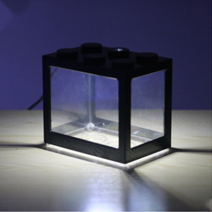 Mini <span class=keywords><strong>Aquarium</strong></span> Betta Fish Tank Transparent avec USB LED Éclairage Petit <span class=keywords><strong>Aquarium</strong></span> Boîte De Bureau Emballage En Plastique Table En Plastique Cadeau - Product Image 5