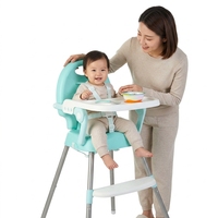 Chaise haute bébé en plastique pliable et réglable pour repas et alimentation (vente en gros)