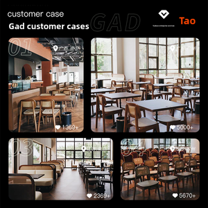 ชุดโต๊ะและเก้าอี้รับประทานอาหารสำหรับร้านอาหารเชิงพาณิชย์ ดีไซน์เอเชียตะวันออกเฉียงใต้ ทำจากไม้เนื้อแข็งและหวายสาน เหมาะสำหรับโรงแรม คาเฟ่ บาร์ - Product Image 2