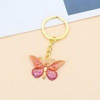 Porte-clés papillon en métal irisé dégradé, best-seller, créatif, sac à écouteurs pour fille, à suspendre