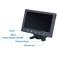 Moniteur de voiture AHD à écran IPS de 9 pouces avec connecteur femelle VGA et 4PIN pour caméra de remorque MDVR Truck Bus Caravan