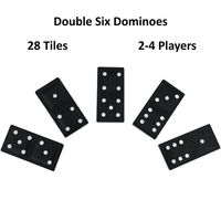 Dominos en bois 28 tuiles de jeu avec boîte en bois et instruction Jeu de société classique Jeu de table engageant Ensemble de domino pour le plaisir en famille