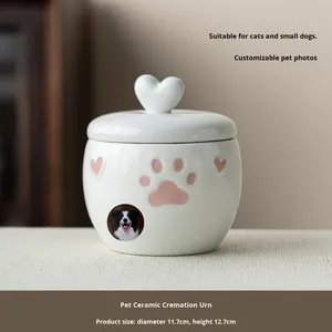 Urnas de Cerâmica Personalizadas Feitas à Mão para Animais de Estimação, Elegantes Contêineres de Cremação para Cães e Gatos, Lembranças para Cinzas - Product Image 6