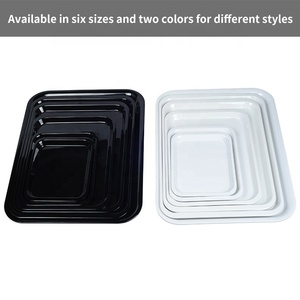 Großhandelspreis Catering Kunststoff Melamin Speiseteller Schwarz Serviertabletts - Product Image 5