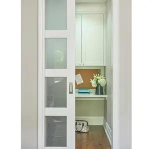 White pocket door kitchen pocket slide door system