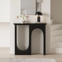 Console d'entrée en bambou avec rangement pour couloirs étroits - Meuble de salon de luxe haut de gamme au design nordique et champêtre français