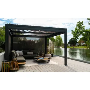 Aluminium Pergola 3x3m 4x3m 6x3m Sunroof Waterproof Patio Automated Outdoor Gazebo Garden Bioclimatic Aluminum Pergola