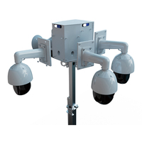 YAHAM YH-P1-EYE Plus Remorque de surveillance CCTV solaire avec certification CE/EPA, étanche IP65, DC12V 9600Wh/12000Wh, 3x600W solaires