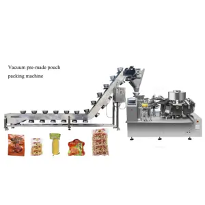 Factory Price Rotary Rice Fish Feed Meat Frozen Food Pre-made Pouch Vacuum Packing Machine