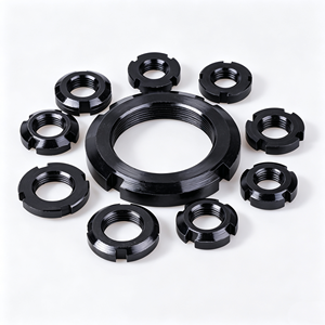 Écrou rond fendu en acier au carbone GB812 à filetage métrique, anti-jouissance, à serrage, fourni directement par l'usine - Product Image 3