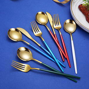 Juego de Cubiertos de Acero Inoxidable 304 Estilo Portugués, Cuchillo/Tenedor/Cuchara/Palillos, Vajilla Creativa para Hoteles y Restaurantes Occidentales, Premium - Product Image 3