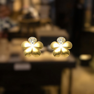 Fashion <b>Stud</b> <b>Earrings</b> 316L Stainless Steel PVD Gold Plating With <b>Crystal</b> Accents For Women - Product Image 3
