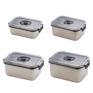Contenitore <span class=keywords><strong>Sottovuoto</strong></span> in Acciaio Inossidabile con Valvola d'Aria, Coperchio Ermetico, Grande Capacità, Organizzatore per Dispensa, Contenitore per Pane - Product Image 5