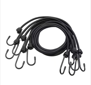 Ensemble de cordes élastiques de 24 pouces, 4 pièces, cordes élastiques robustes pour l'extérieur, cordes élastiques en caoutchouc, cordes en latex avec crochets métalliques - Product Image 1