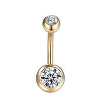 Piercing nombril en acier chirurgical 316L Double bijou nombril anneau de nombril boucles d'oreilles de base pour le ventre bijoux de piercing corporel