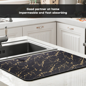 Tapete de Drenaje para Cocina de Tierra de Diatomeas, 30x40cm, 40x50cm, 50x60cm, Rectangular, Patrón Abstracto, Material de PVC, Lavable, Aislante del Calor - Product Image 4