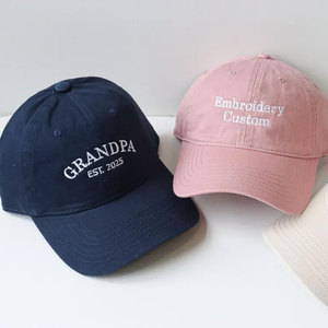 Unstructured Cotton Solid Color Baseball Cap With Logo Text Embroidery Custom <strong>Dad</strong> <strong>Hats</strong> - Product Image 4