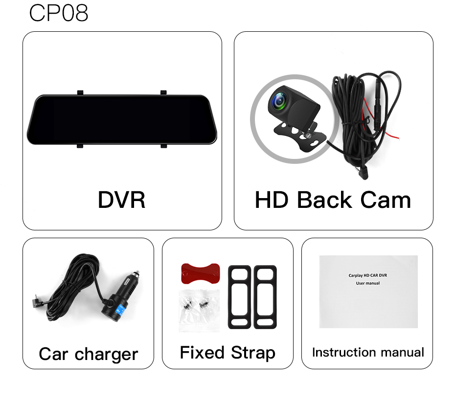 Dash Cam Full HD 1080P Con Specchietto Antiriflesso E Doppia Lente | Schermo 5.5'' Per Auto