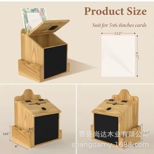 Buzón de Pared Retro de Madera con Cerradura, Buzón de Sugerencias, Buzón de Donaciones, Buzón Multifuncional para Votaciones y Comentarios - Product Image 2