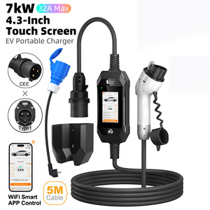 Estación de Carga para Vehículos Eléctricos Feyree de 7kW con Función de Registro de Historial de Carga, Tipo 1, 32A, con Adaptador, Pantalla Táctil de 4.3 Pulgadas para Cargador Doméstico - Product Image 1