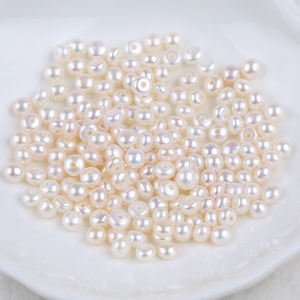 फैक्टरी प्रत्यक्ष ताजे पानी मोती 4-4.5mm फ्लैट मोती मोती आधा छेद बटन ढीला मोती ताजा पानी प्राकृतिक - Product Image 3