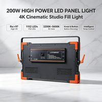 Lumière vidéo LED bicolore 200W pour studio, 3200K 5600K CRI 97, sans ventilateur, DMX512, batterie V-Mount, photographie, streaming en direct, aluminium