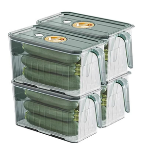 Caja de Almacenamiento de Alimentos de Plástico Rectangular Apilable de Alta Calidad al por Mayor, Contenedor Especial para Congelador con Asa para Verduras - Product Image 3