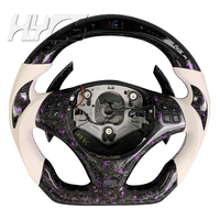 Volant de voiture en fibre de carbone forgée avec LED et cuir pour BMW E90 E91 E92 E93 E88 E82 E87 E36 M3