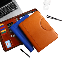 Porte-documents A4 professionnel en cuir de qualité supérieure avec logo personnalisé, organiseur à anneaux, calculatrice et carnet de notes