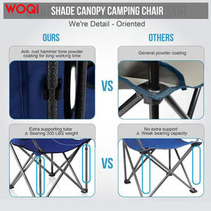 Silla plegable Woqi para acampar, color azul oscuro, de aluminio y tela Oxford, con portavasos, para pesca y uso en exteriores. - Product Image 5
