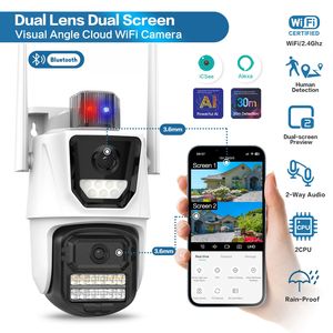 كاميرا أمان واي فاي بدقة 6 ميجابكسل مع رؤية ليلية وزاوية واسعة ورؤية بانورامية 360 درجة وخاصية التحريك والإمالة وصوت ثنائي الاتجاه ومقاومة للماء IP66 مع خاصية استشعار الحركة - Product Image 2