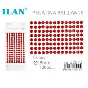 Adesivi Brillanti Ilan 8mm con Strass Rossi, Confezione da 120 Pezzi - Product Image 3