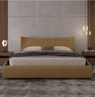 Italienisches Design Modernes Schwebendes Bett Modernes Einfaches Leder-Villa-Bett Großes Flaches Masterbett Doppelbett