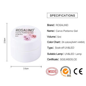 <span class=keywords><strong>Rosalind</strong></span> Oem, Logotipo Personalizado, Marca Privada, 24 Colores, 5ml, Gel de Patrones 3D para Tallar, Esmalte de Uñas en Gel UV/LED para Arte de Uñas y Belleza - Product Image 6