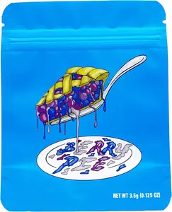 Kalee sacos plásticos personalizados com zíper logotipo embalagem saco de celofane impresso mylar para biscoitos doces 3.5g sacos cali para embalagem
