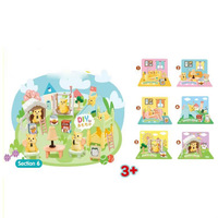 Nouvelle Boîte Mystère Personnalisée : Ensemble de Jeu Maison pour Animaux (Chat/Chien) – Figurines d'Animaux en Plastique DIY, Maison dans les Arbres, Jouets de Simulation Adorables pour Enfants – Promotion
