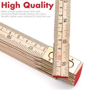 Règle pliante en bois 2M règle <span class=keywords><strong>pliable</strong></span> avec des mesures en pouces et métriques pour les ingénieurs électriciens charpentier - Product Image 4