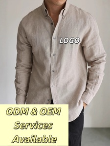 Camisa Casual <span class=keywords><strong>de</strong></span> Algodón Personalizada para Hombre, Manga Larga, Botones, Color Sólido Simple - Product Image 1